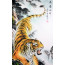 Chinesische Malerei Tiger, asiatische Wanddeko