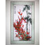 Stickbild "Pflaumenblüte und Bambus", Stoffbild