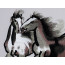 Stickbild "Stürmische Pferde", Xu Beihong