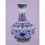 Stickbild "Ming-Vase mit Blumenornamenten"