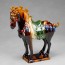 Tang-Pferd Parade (linksgewandt) - Pferdeskulptur aus Keramik