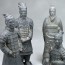 Terrakotta-Krieger Set mit Kaiser Qin, 22cm-Serie dunkel