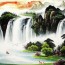 idyllische Landschaft mit Wasserfall