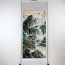 Wandbild "Wasserfall mit Bergdorf"