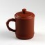 Rückansicht Teetasse Ton mit Deckel